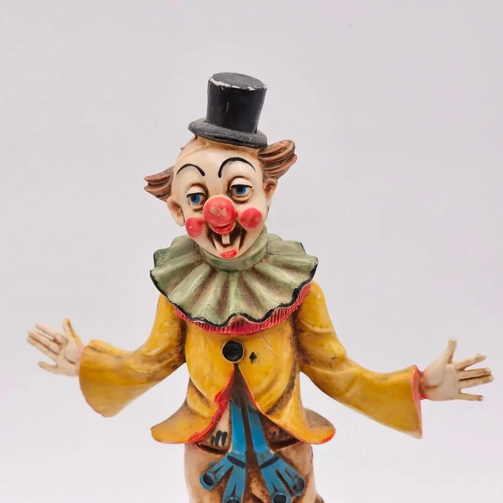 Vintage Fontanini Italian Clown Figurine Retro Whimsical Decor